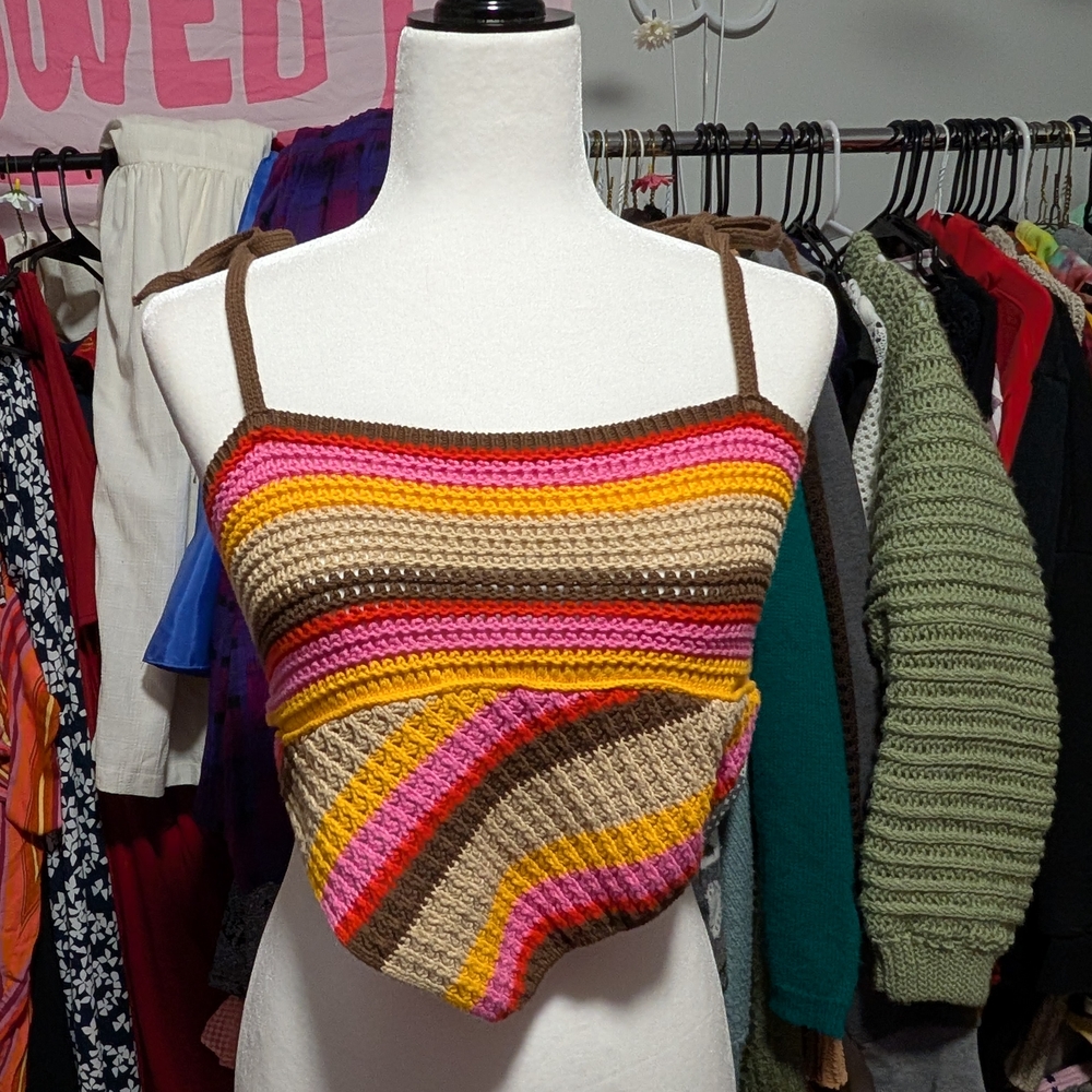 Urban Outfitters Multicolor Crochet Tank Top